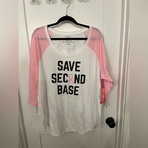 TORRID breast cancer 3/4 sleeve shirt